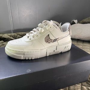 snake print nike air force 1’s